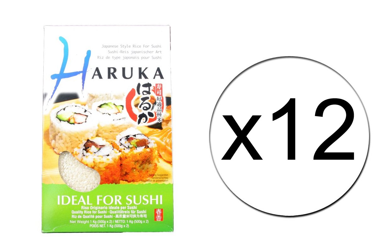 Lot de 12 paquets de riz à sushi Haruka - 12 x 1kg