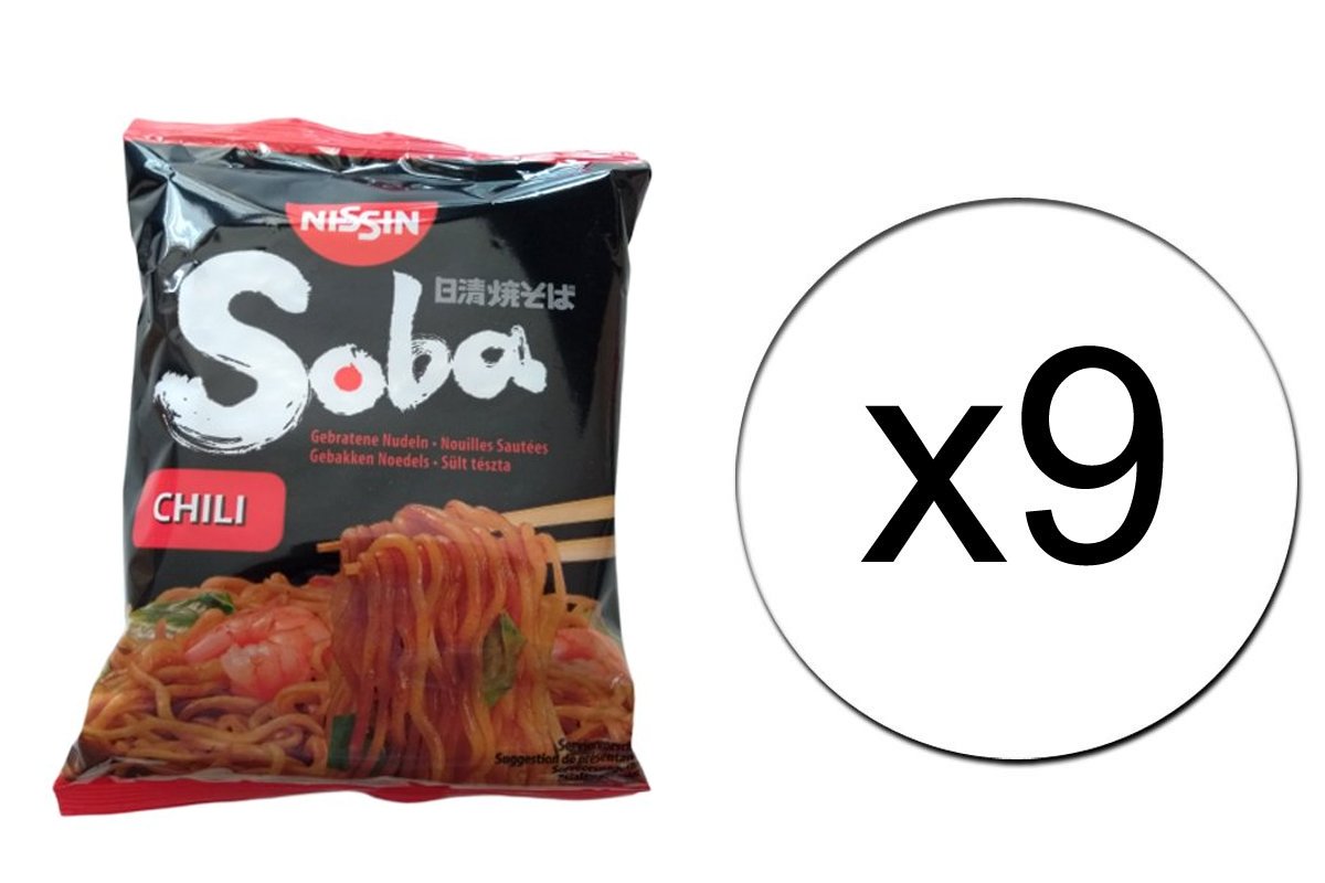 Lot de 9 paquets de nouilles soba au chili NISSIN - 9 x 111g