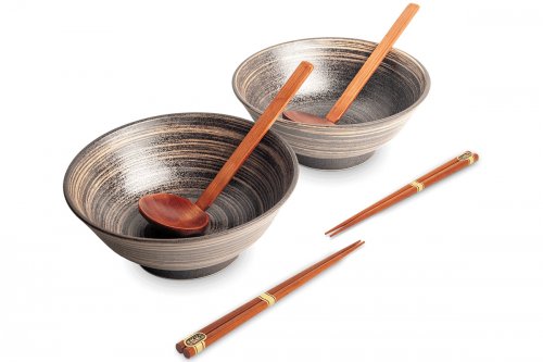 Ensemble dégustation ramen pour deux personnes Uzu brun - 6 pièces