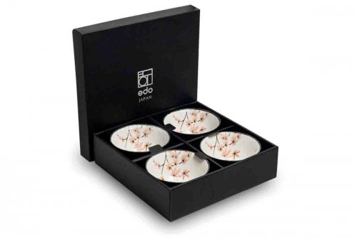 Coffret 4 bols motif feuille d’érable - 13cm Coffret 4 bols motif feuille d’érable - 13cm