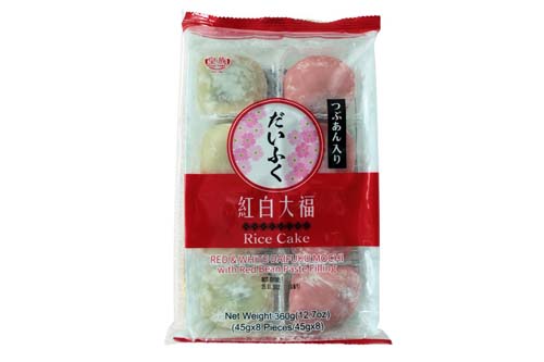 Mochi blanc et rouge fourré aux haricots rouges par 8 - 360g Mochi blanc et rouge fourré aux haricots rouges par 8 - 360g