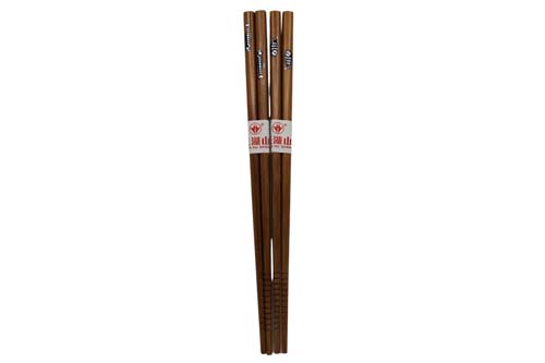 Lot de 5 paires de baguettes en bois motifs "poissons" Lot de 5 paires de baguettes en bois motifs "poissons"