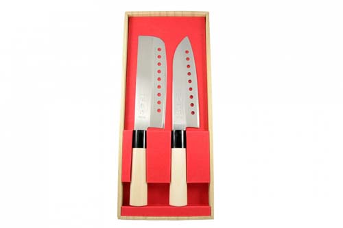 Coffret de deux couteaux japonais - Nakiri 16,5 cm et Santoku 16,5 cm - Sekiryu Coffret de deux couteaux japonais - Nakiri 16,5 cm et Santoku 16,5 cm - Sekiryu
