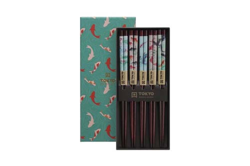 Coffret de 5 paires de baguettes Poisson rouge Japonais