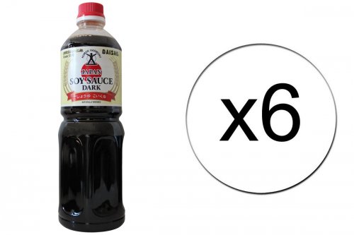 Lot de 6 bouteilles de sauce soja salée koikuchi Daisho - 6 x 1L Lot de 6 bouteilles de sauce soja salée koikuchi Daisho - 6 x 1L