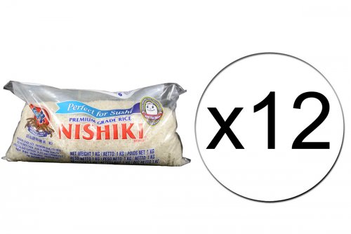 Lot de 12 paquets de riz à sushi sans lavage - 12 x 1kg Lot de 12 paquets de riz à sushi sans lavage - 12 x 1kg