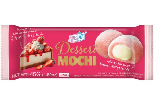 Mochi Yuki & Love saveur cheesecake fraise - Daifuku - 3 pi&egrave;ces (45 g)