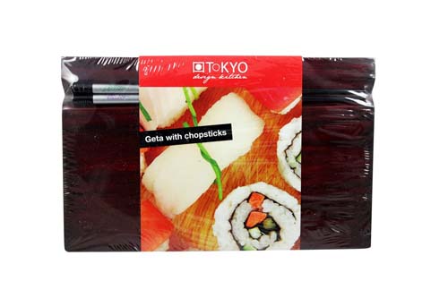 Plateau pour sushis avec baguettes - 24 x 15 x 3 cm