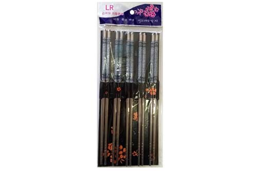 5 paires de baguettes en inox