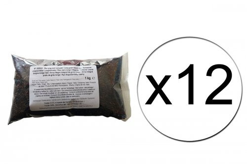 Lot de 12 paquets de riz long noir complet - 12 x 1kg