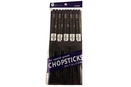 5 paires de baguettes noires motifs chat Maneki Neko 5 paires de baguettes noires motifs chat Maneki Neko