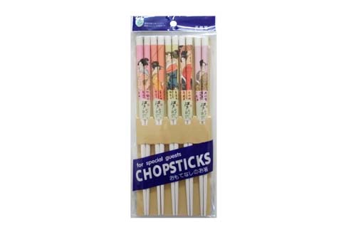 5 paires de baguettes blanches avec motifs 5 paires de baguettes blanches avec motifs