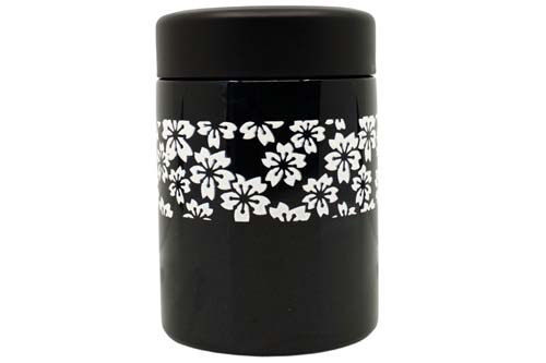 Thermos noir motif sakura blanc - 250ml