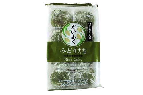 Mochi au thé vert fourré aux haricots rouges par 8 - 360g Mochi au thé vert fourré aux haricots rouges par 8 - 360g