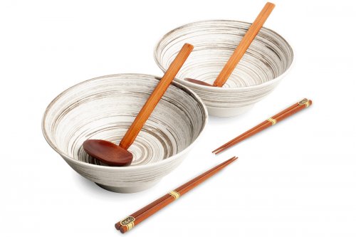 Ensemble dégustation ramen pour deux personnes Uzu blanc - 6 pièces