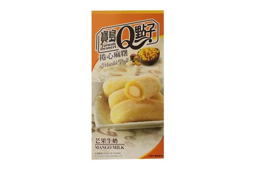 Mochi roulé à la mangue et au lait par 5 - 150g Mochi roulé à la mangue et au lait par 5 - 150g