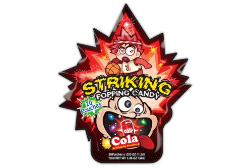 Sucre p&eacute;tillant Striking saveur cola - Popping Candy - 20 x 1,5 g (30 g)