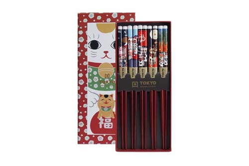 Coffret de 5 paires de baguettes Manekineko Coffret de 5 paires de baguettes Manekineko