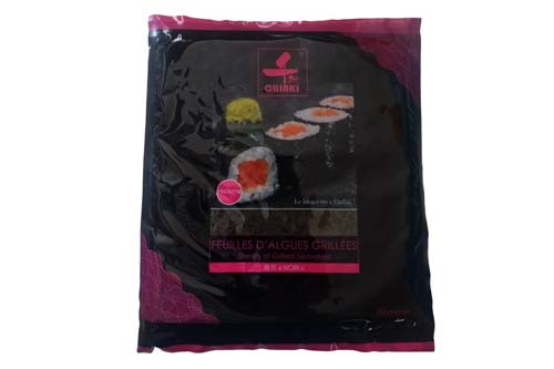 Algue Sushi Nori Feuilles Algue Marine séchée et grillées Bio, 25g 