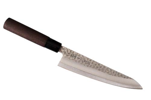 Couteau Gyutou lame en acier inoxydable, martelée 20 cm