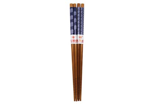 Lot de 2 paires de baguettes bleues motifs traditionnels Lot de 2 paires de baguettes bleues motifs traditionnels